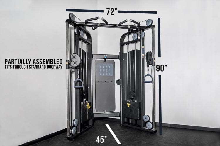 The dimensions of the Rep Multi-Grip Functional Trainer