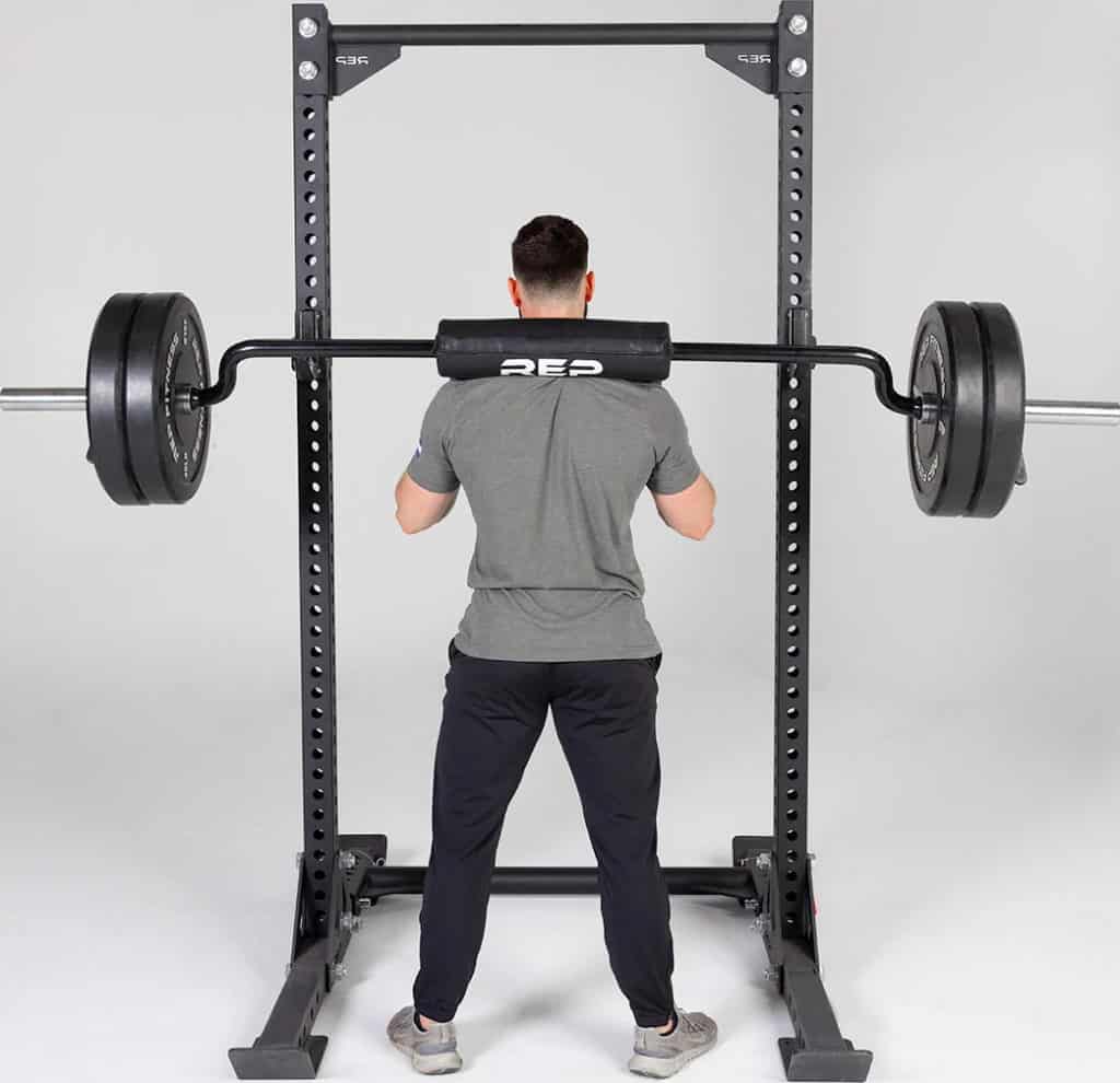 Rep Fitness Safety Squat Bar with an athlete 3