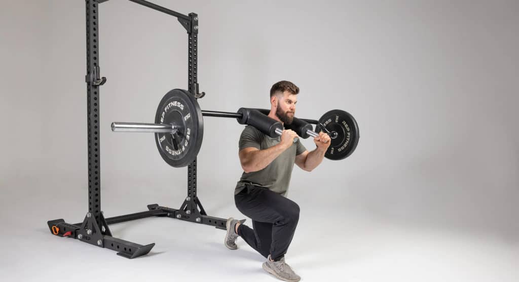 Rep Fitness Safety Squat Bar with an athlete 6