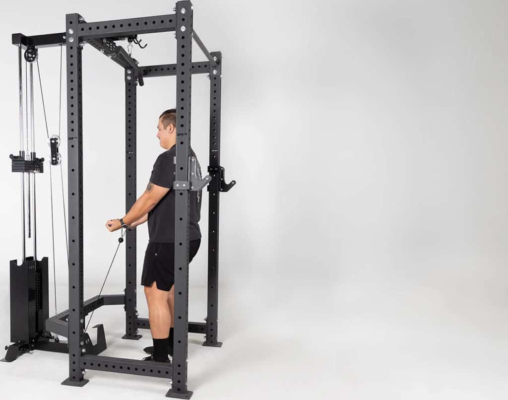 Rep Fitness Selectorized Lat Pulldown & Low Row with an athlete 4