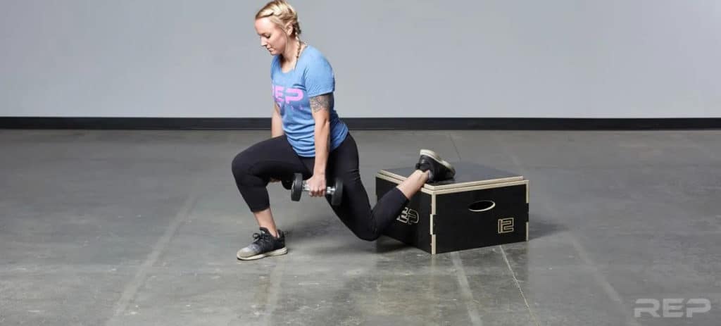 Rep Fitness Stackable Wood Plyos lunge