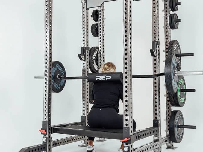 Rep Fitness Utility Seat with an athlete 6