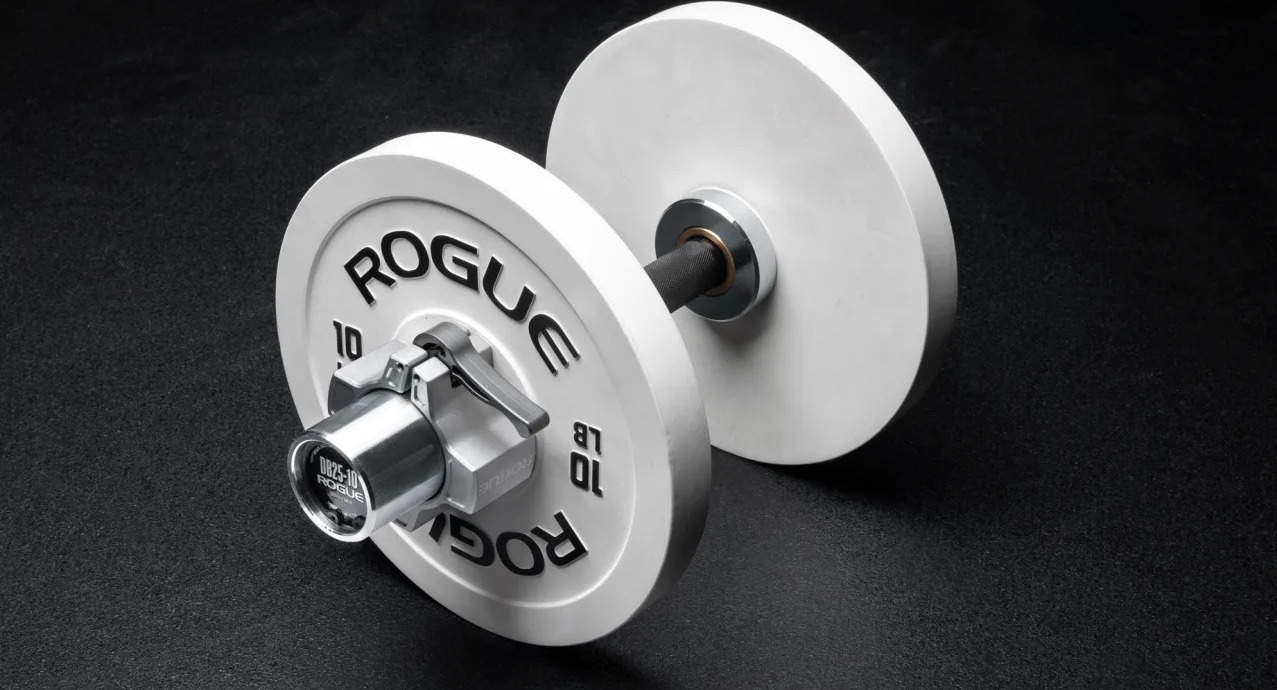 Rogue DB2510 Loadable Dumbbell now available in Stainless Steel Fit