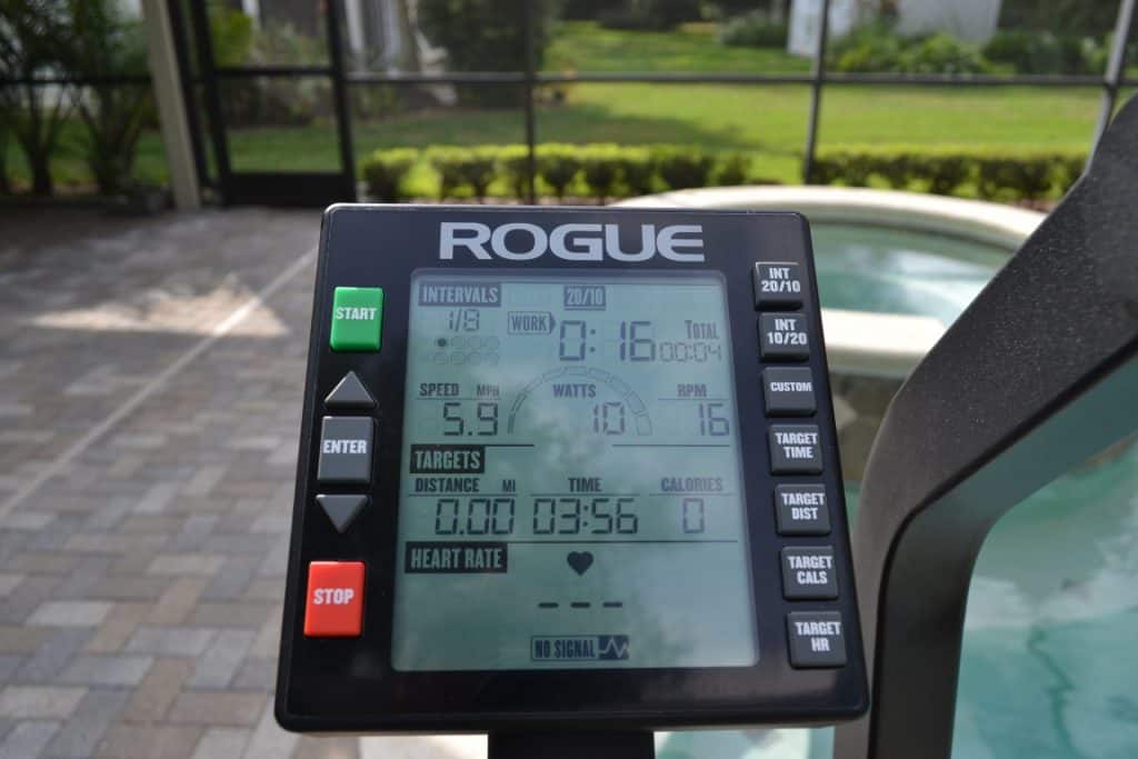 Rogue Echo Bike - the Console - which lets you control and measure how you use the bike.