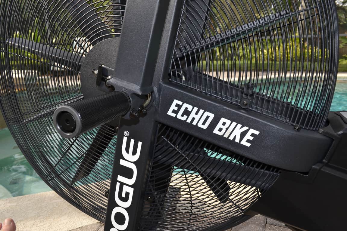 Rogue Echo Bike Fan - you an also see the foot pegs in this shot.