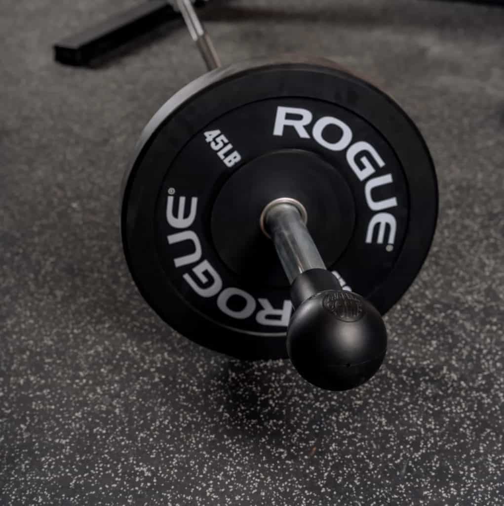 Rogue Fitness AbMat Barbell Bomb with a barbell