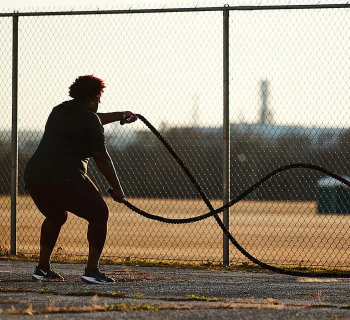 TRX Battle Rope with an athlete 2