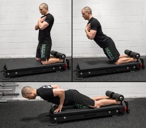 The Glute Ham Raise (GHR) as done on a Rogue Floot Glute device.