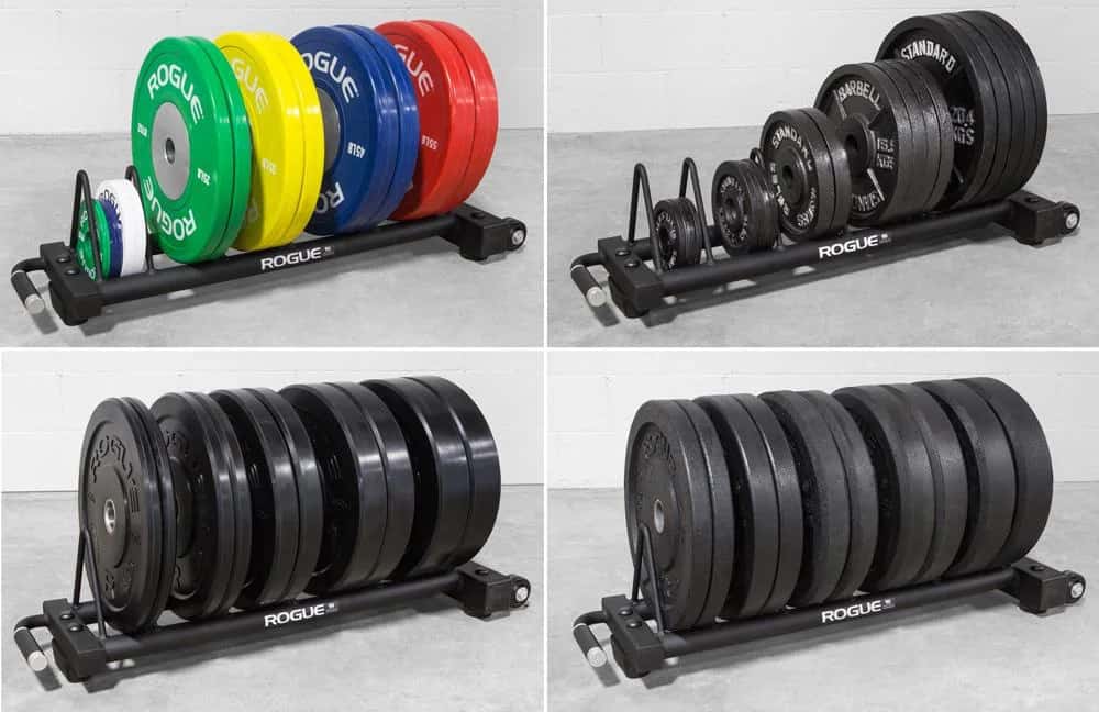 Rogue Horizontal Plate Rack 2.0 with plates