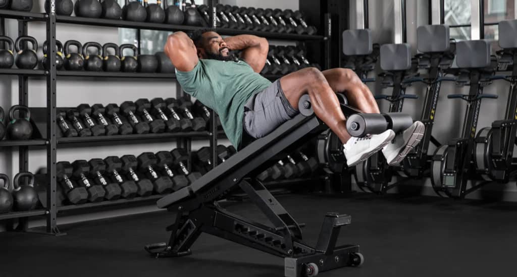 Rogue Manta Ray Adjustable Bench with an athlete 5