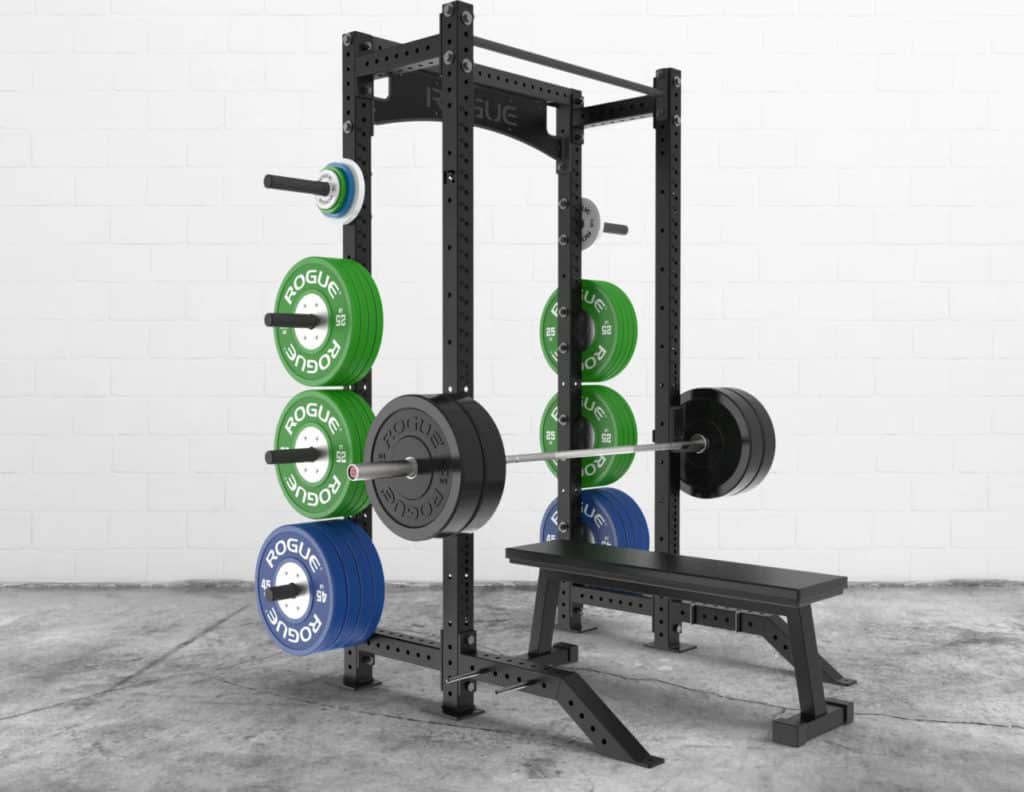 Rogue Monster Lite Half Rack with a bench