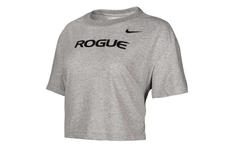 Rogue Nike Dri-Fit Crop Tee - Womens dark gray heather