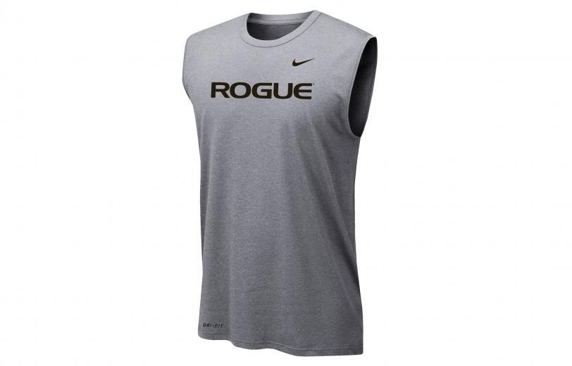 Rogue Nike Dri-Fit Legend 2.0 Sleeveless Tee - Mens dark heather gray full front