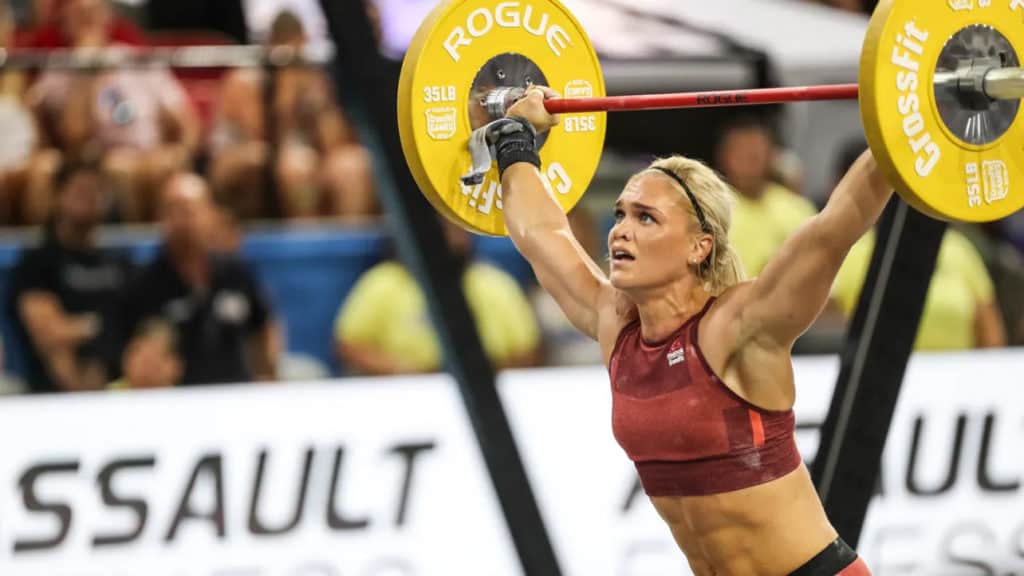 Rogue OSO Barbell Collars used by a female athlete