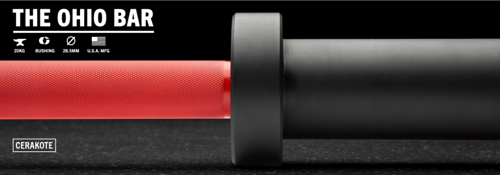 The Rogue Ohio Bar is available in a variety of cerakote finishes - shown here with red shaft and black sleeves.