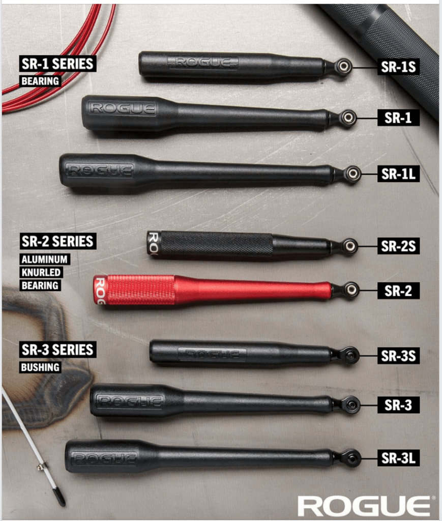 Rogue SR series speed rope handle options