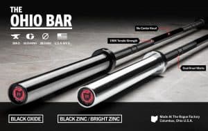 Rogue Ohio Bar - a great dual purpose bar for you garage gym - for both the powerlifts and Olympic lifts - this would be a great CrossFit barbell