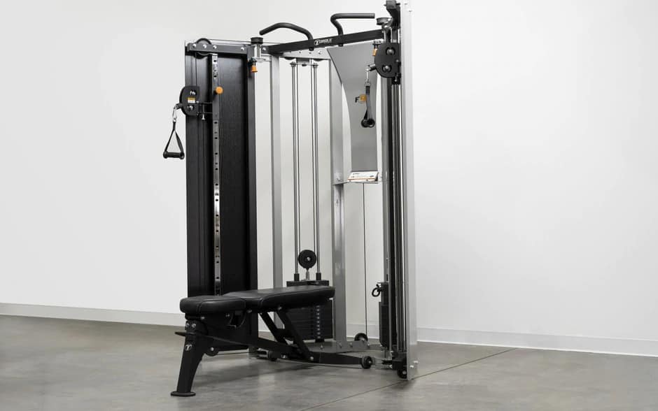 Torque Fitness F9 Fold-Away Functional Trainer with a bench