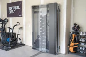 Torque USA F9 Wall-Mounted Functional Trainer in the garage