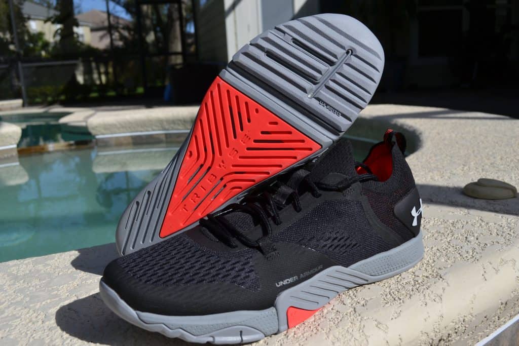 Side and sole view of Under Armour TriBase Reign 2 - new cross trainer from UA for 2020 - great for CrossFit!