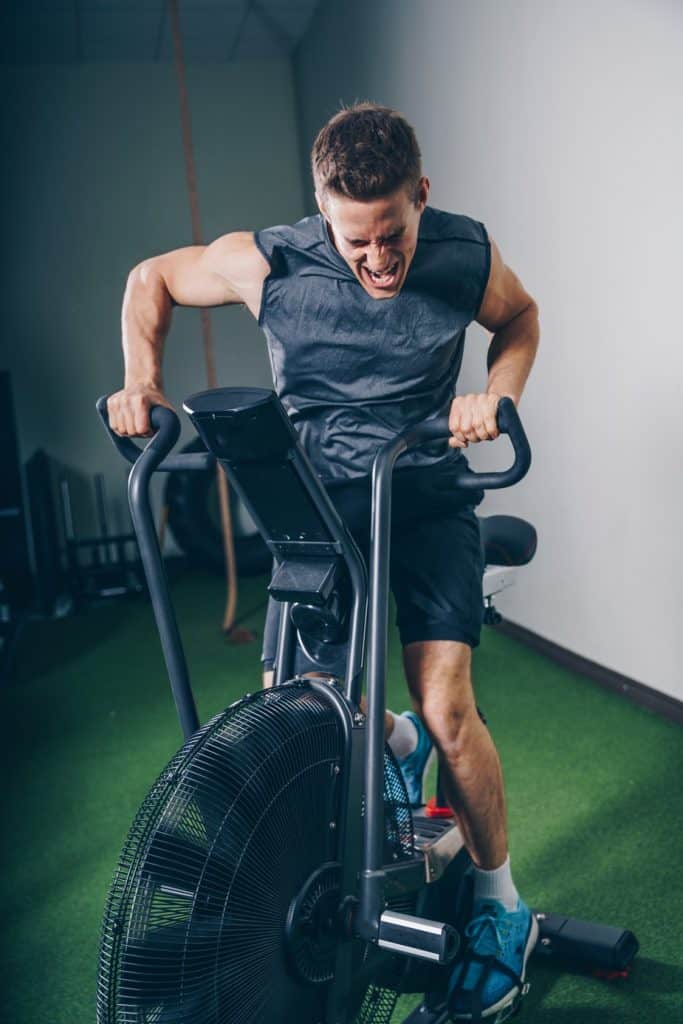 Air Bike exercise is hard, but effective. All out sprints and intervals are all just part of this fun calorie burning workout.