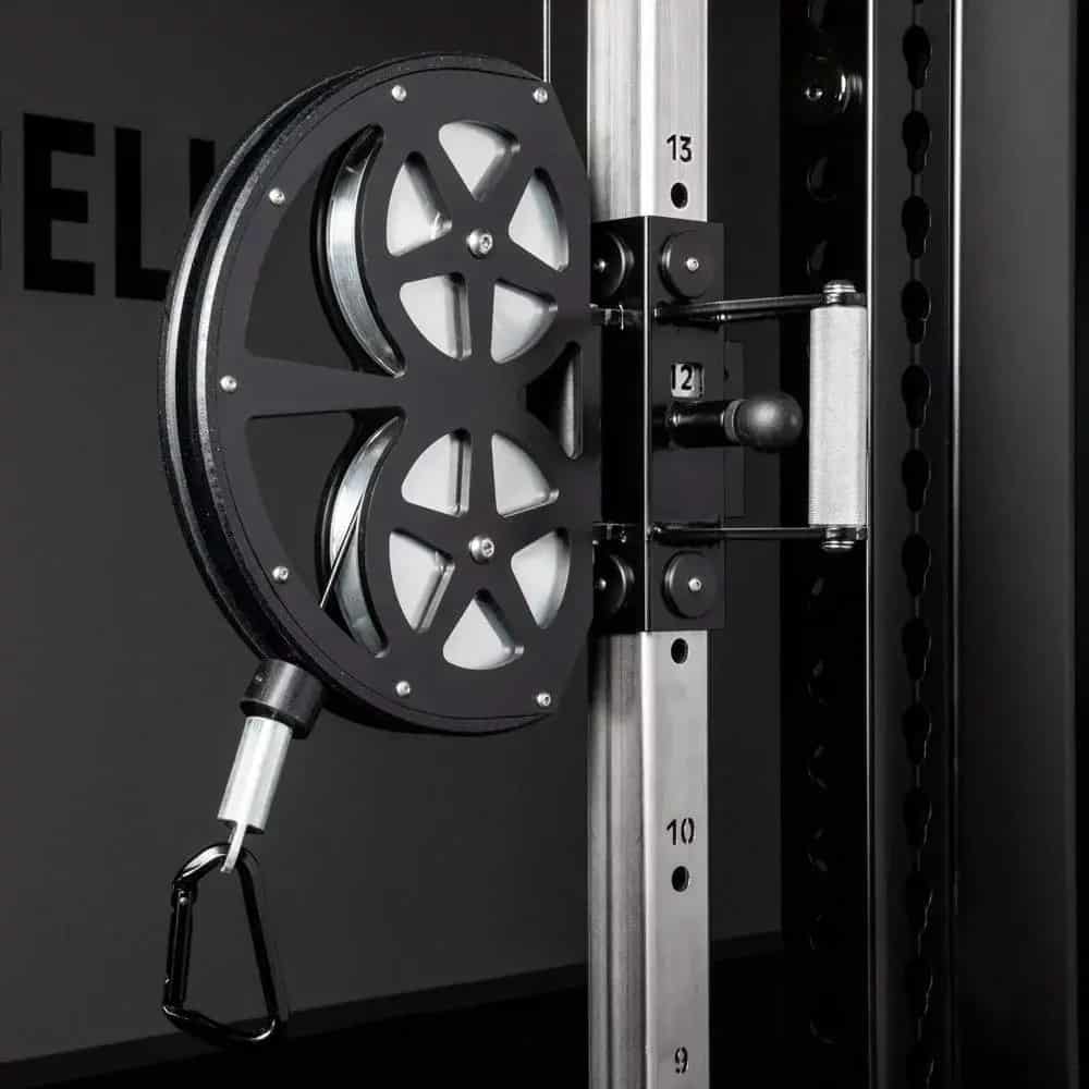 The height adjustable pulley on the CT-1 has 16 different heights from low to high.