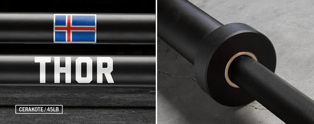 Inspired by Rogue Athlete and world-class Strongman Hafþór Júlíus "Thor" Björnsson, the exclusive THOR EDITION Ohio Power Bar is available here in 20KG and 45LB versions, each with a Cerakote shaft. The bar features the Icelandic flag to the right of the center knurl and the nickname THOR in white to the left.