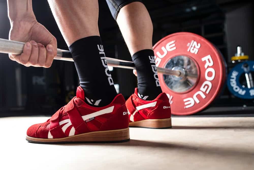 wood heel weightlifting shoes