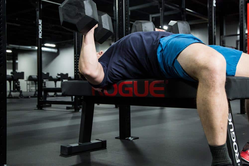 A flat bench works great with dumbbells.