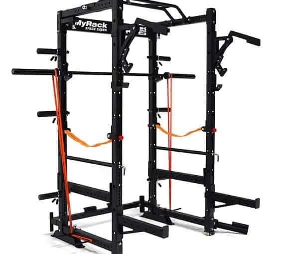 The Force USA MyRack folding power rack has a plethora of available attachments.