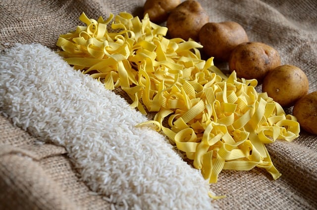 High Glycemic Index (GI) foods - white rice, pasta, and potatoes