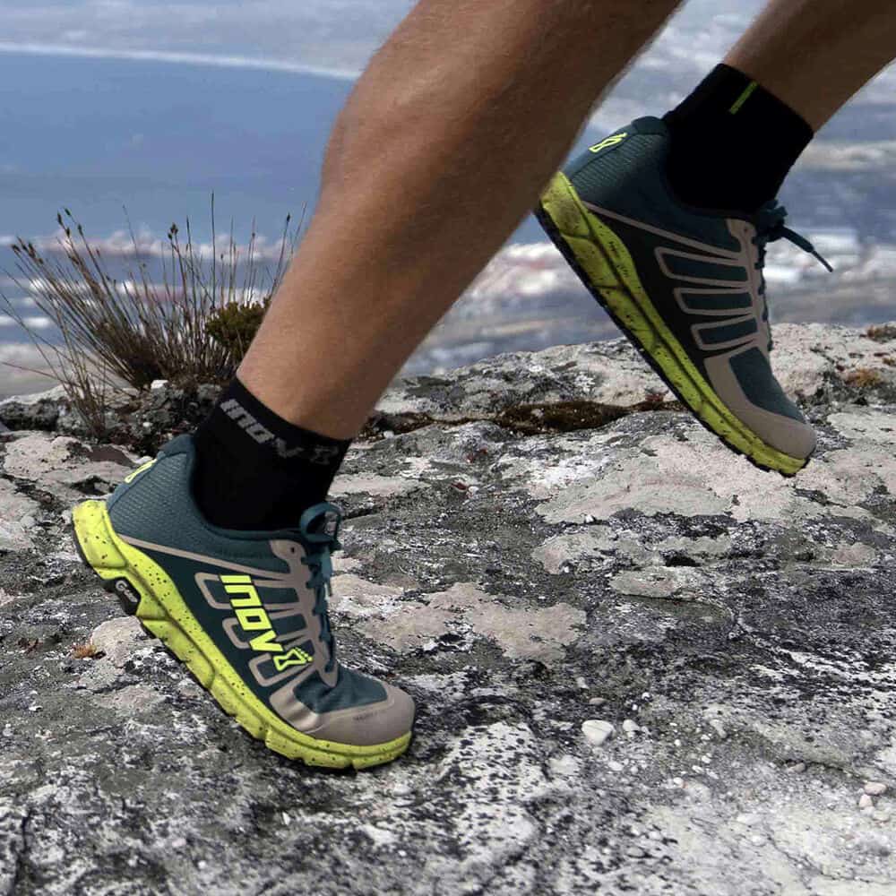 inov-8 TrailFly G 270 V2 Trail Running Shoe worn by an athlete 4