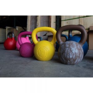 Kettlebell Kings has kettlebells with Cerakote - a durable, tough ceramic polymer coating that lets you choose from a range of colors and patterns.  These are the best looking kettlebells around!