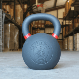 Kettlebell Kings - 32kg / 70 lbs Kettlebell front showing the logo. Premium quality kettle bells