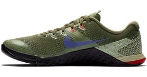 Nike Metcon 4 - in Olive Canvas / Indigo Burst-Black color combination - the best looking CrossFit training shoe.