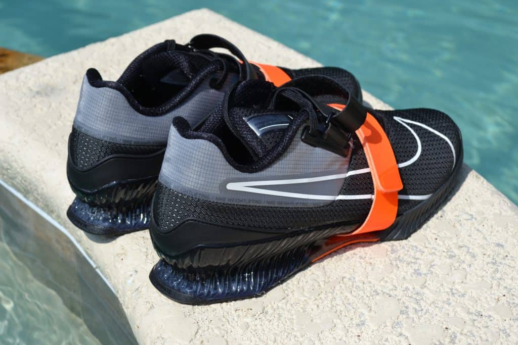 Nike Romaleos 4 - Black/Orange Heel View