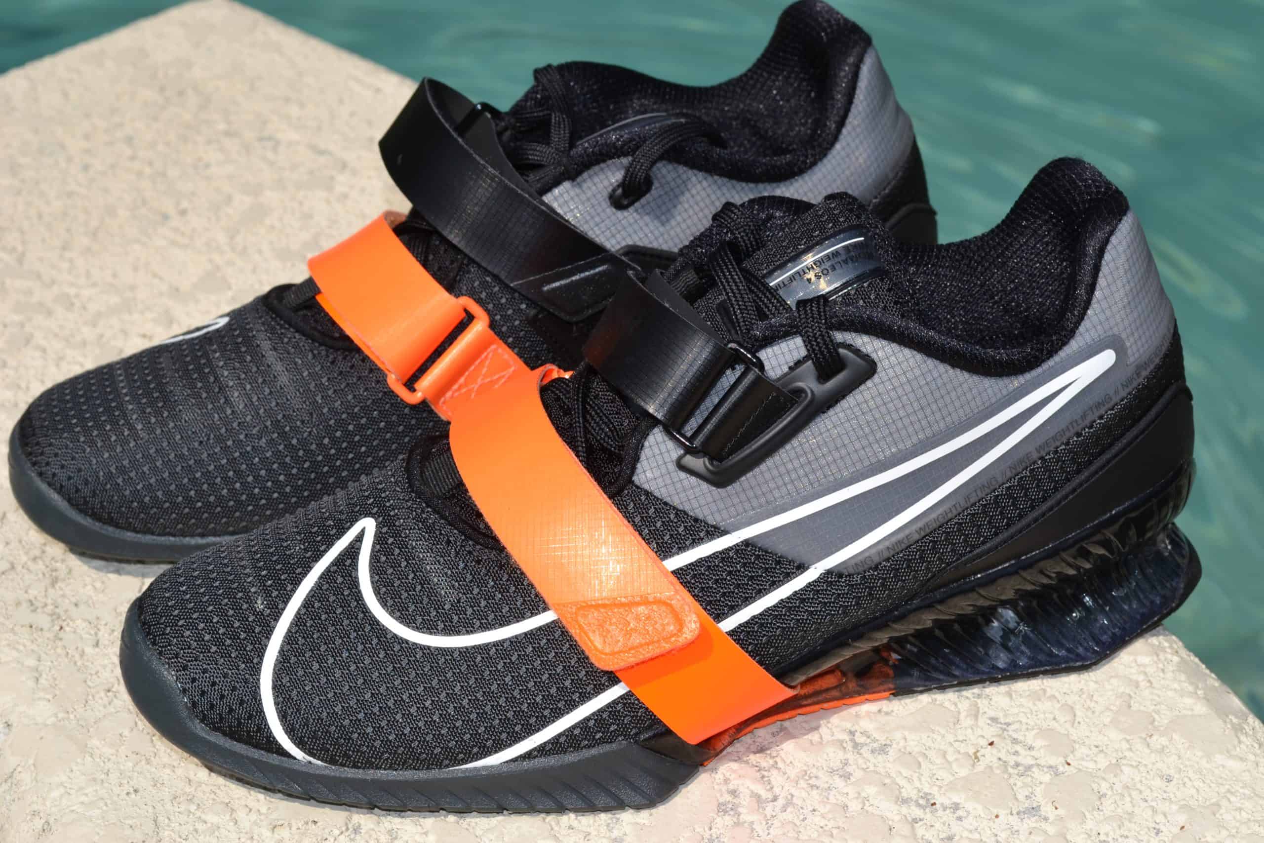 Nike Romaleos 4 - Black/Orange Side View
