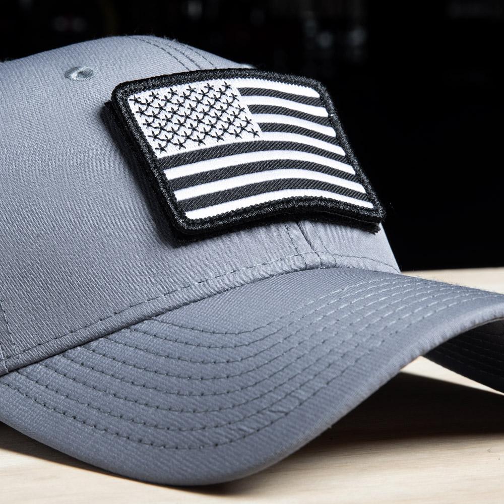 Operator hat with US flag velcro patch