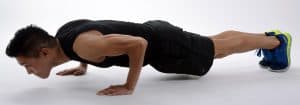 Push-up - the classic bodyweight exercise - do it anywhere and it works great with tabata training.