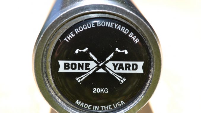 The Rogue Boneyard Bar Review - Boneyard bars get a special custom endcap. All are made in the USA, by Rogue Fitness.