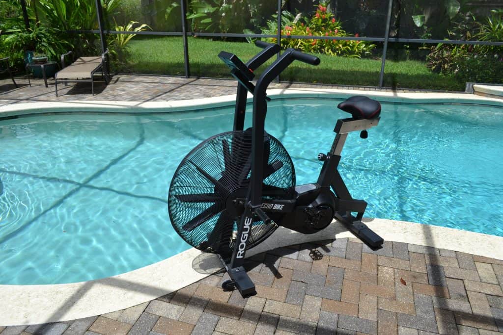 Rogue Echo Bike by the pool