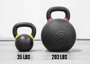 Rogue Fitness Monster Kettlebell - truly a monster kettlebell the 203lb kb dwarfs the average 35lb kb