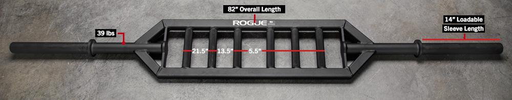 ROGUE MG-1 MULTI GRIP BAR - 3 different neutral grip positions, with knurled handles