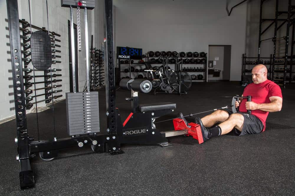 Rogue Monster Standalone Lat Pulldown being used for floor seated row