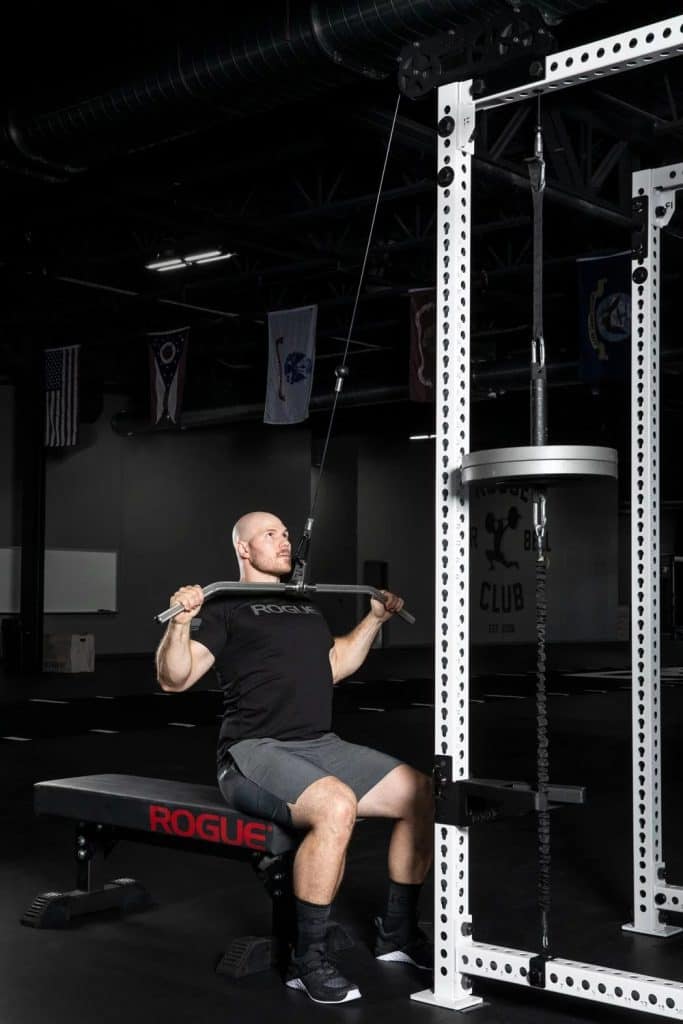 The Rogue Monster Slinger can add a band, plate or weight stack cable pulley to your Monster series power rack.