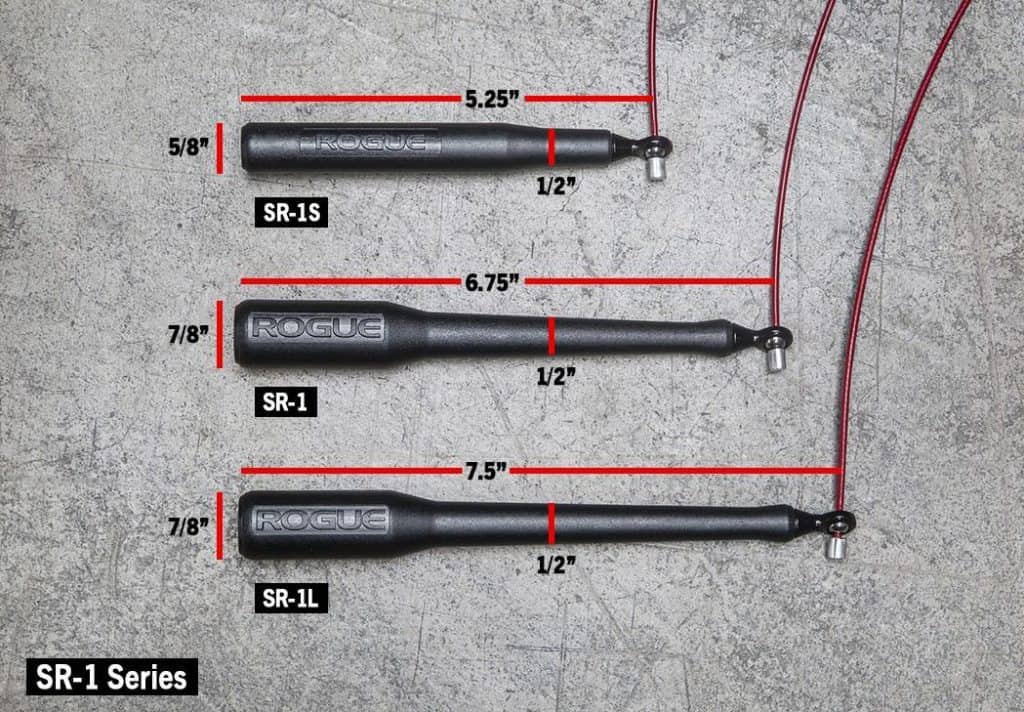 Rogue SR-1 Speed Rope is available in 3 handle options, Short, Long or regular.