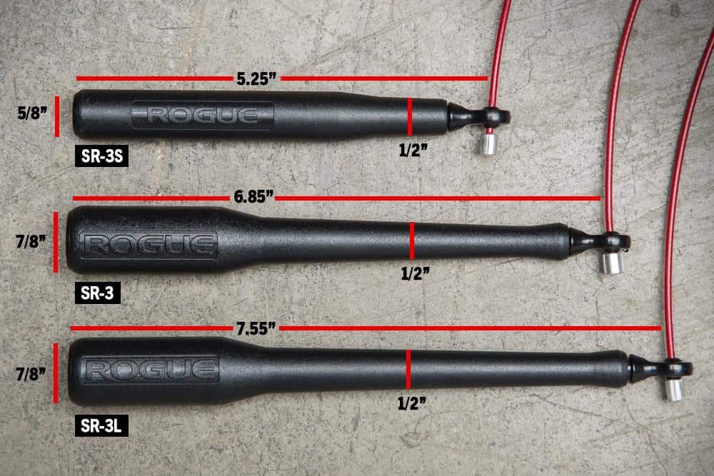 Not only is the Rogue SR-3 speed rope adjustable for length, there are 3 different handle options - Short, Long, or Regular.