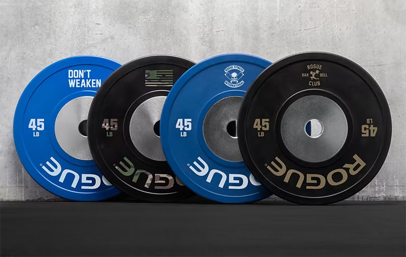 Custom Bumper Plates from Rogue Fit at Midlife