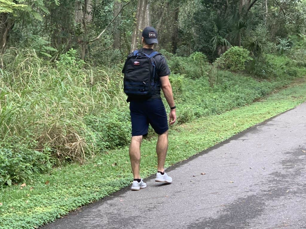 Rucking on a walking trail with Rucker 3 and Ballistic Trainer shoes - 2
