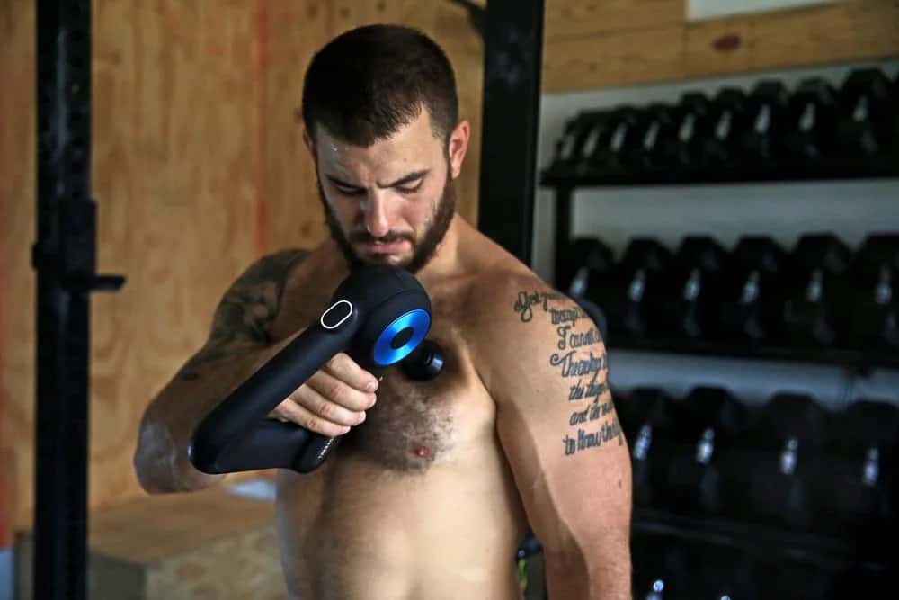 Theragun G3PRO is a percussive therapy device to help with workout recovery